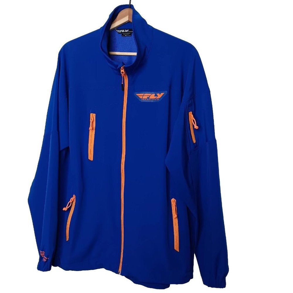 Fly Racing Mens XL Jacket Lightweight Stretch Blue Full Zip Performance